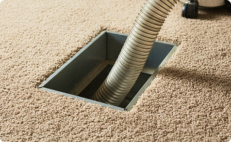 Hose going down floor vent