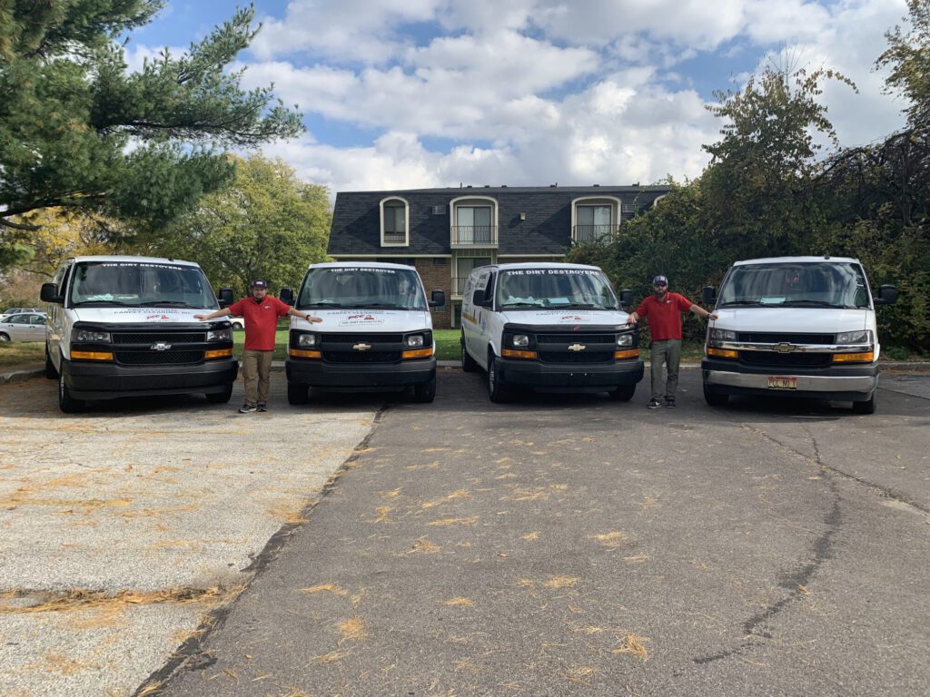 Fleet of Professional Carpet Cleaning work vans